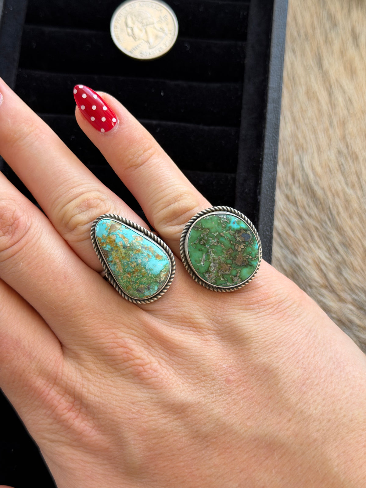 Adjustable Size 6-11 Sonoran Gold Turquoise Ring