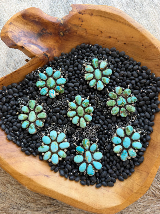 Sonoran Gold Turquoise Cluster Necklace