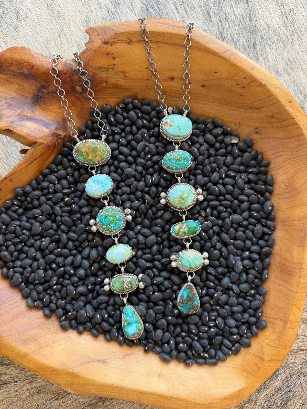 Sonoran Gold Turquoise Lariat Necklace