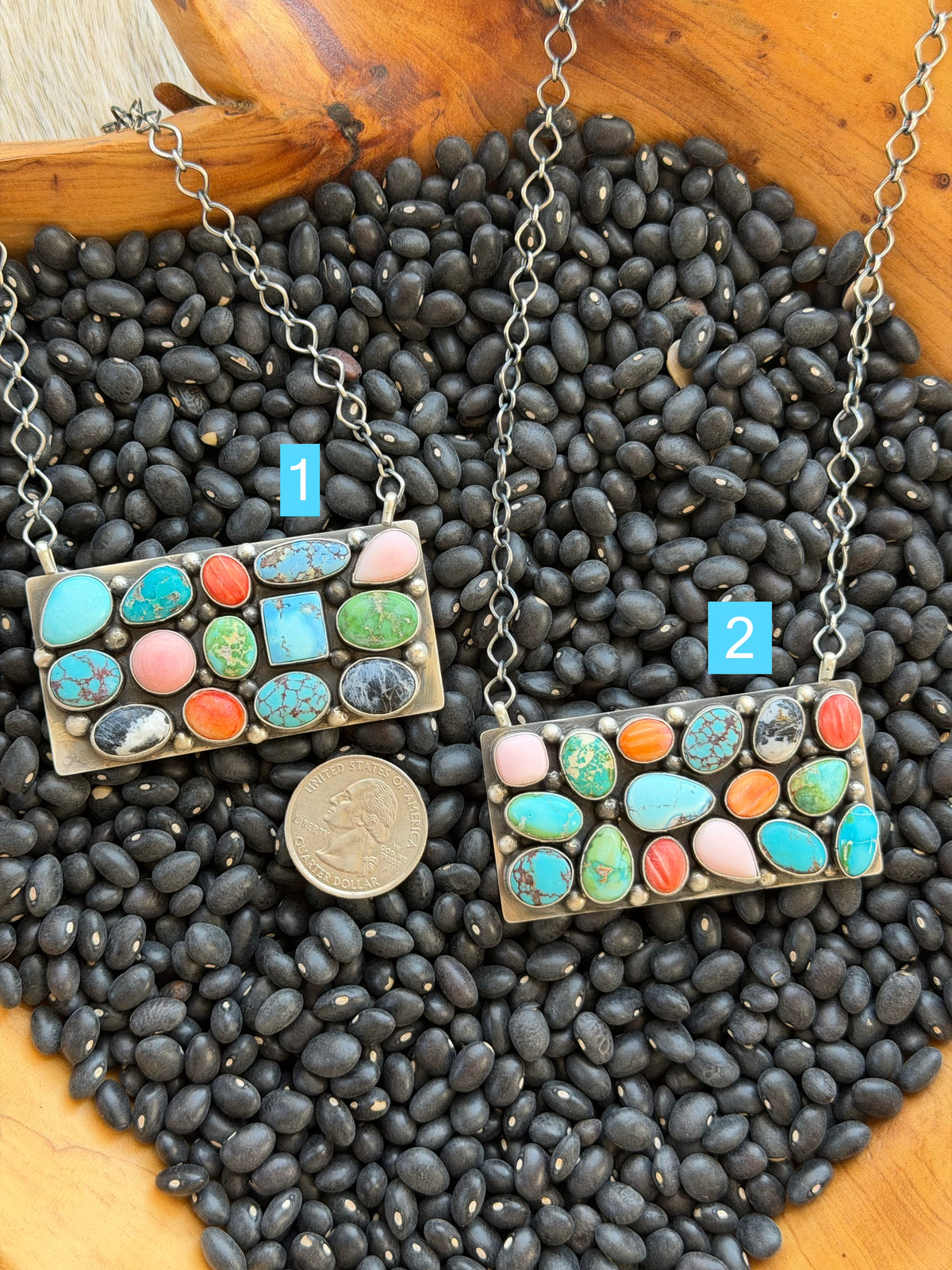 Multicolor Cluster Bar Necklace