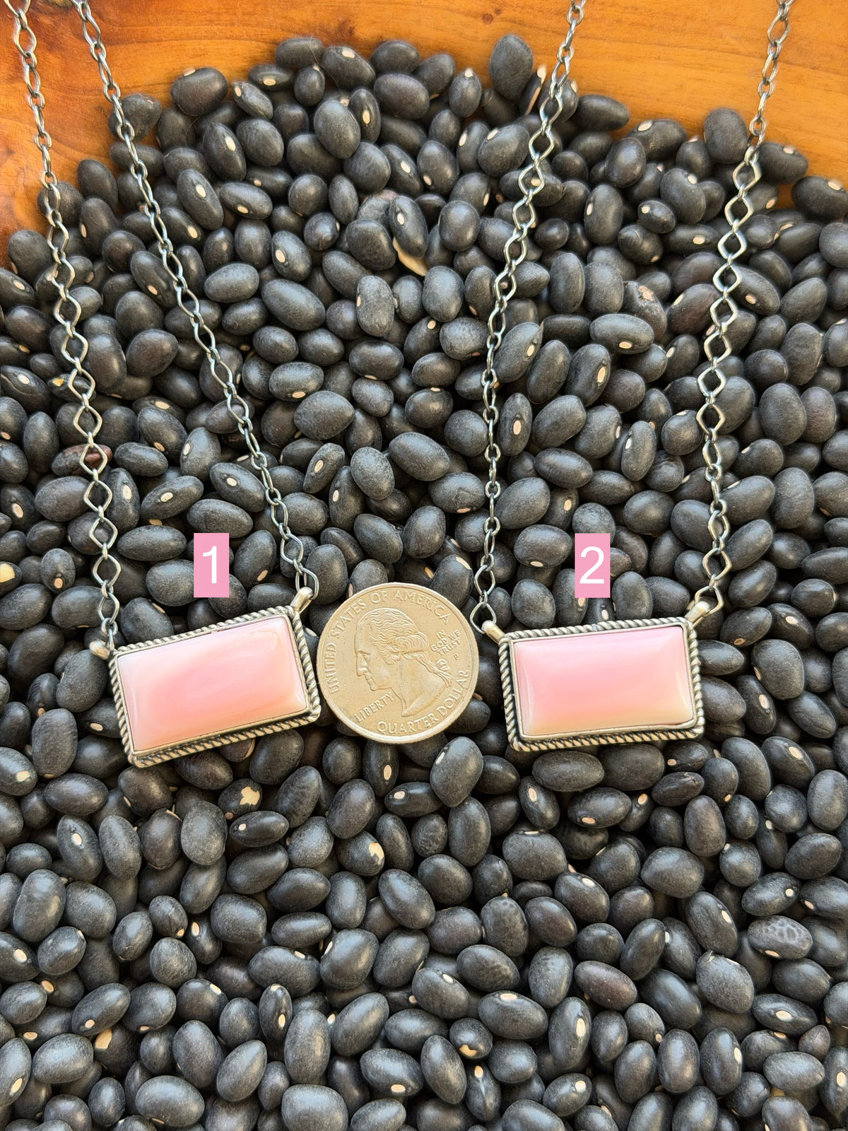 Pink Conch Bar Necklace