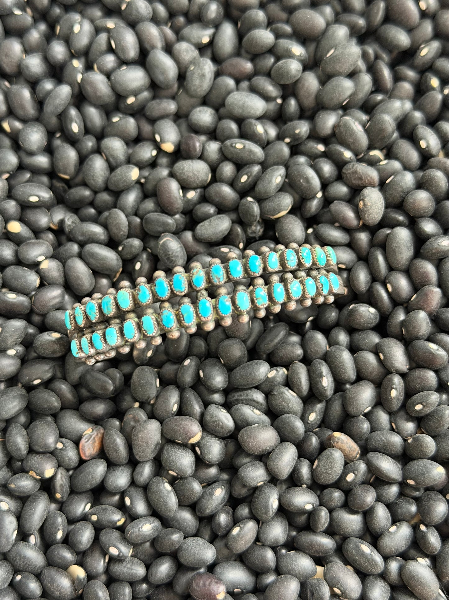 VINTAGE Needlepoint Turquoise Cuff