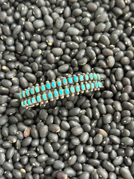 VINTAGE Needlepoint Turquoise Cuff