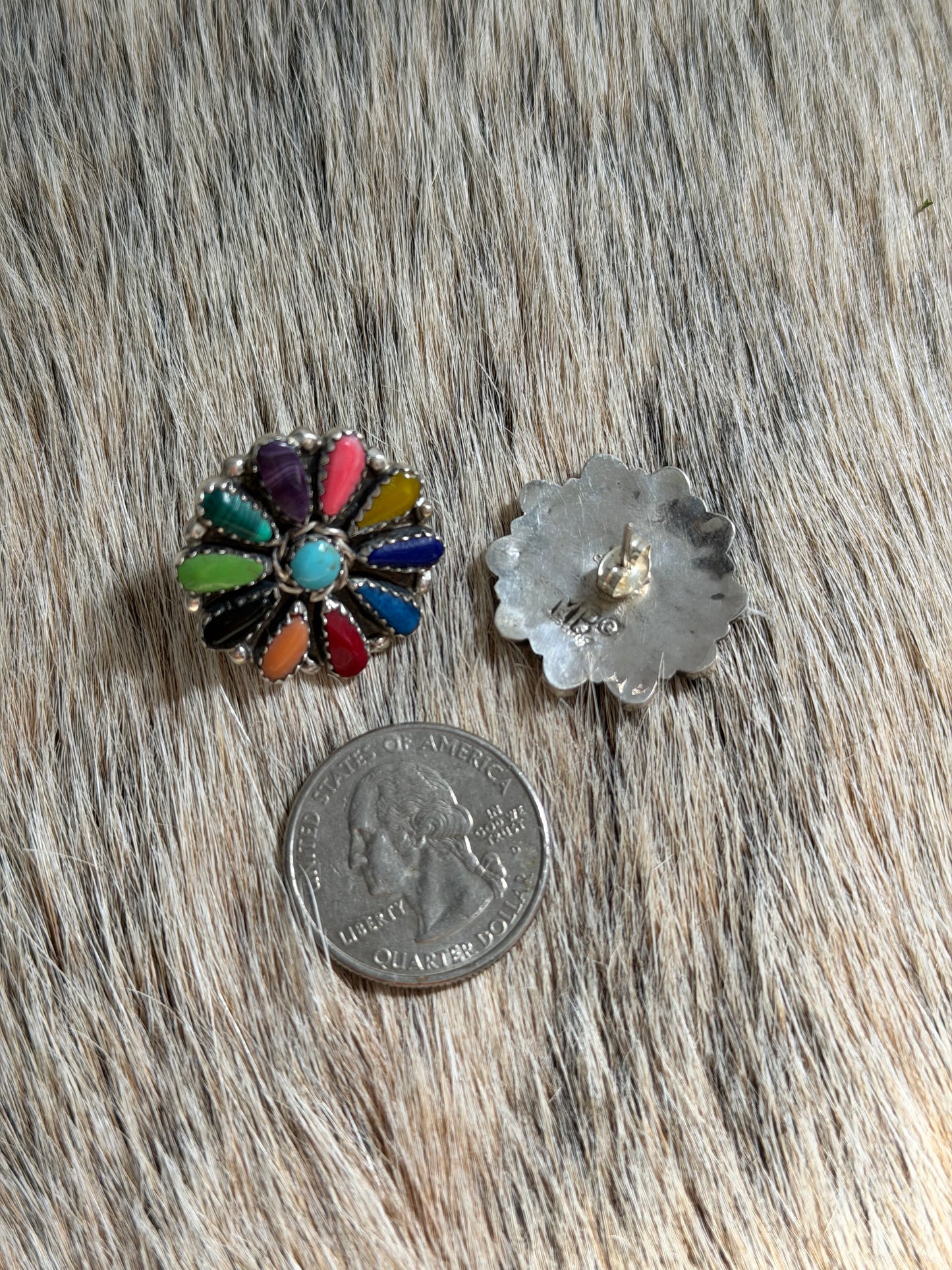 Multicolor Cluster Earrings