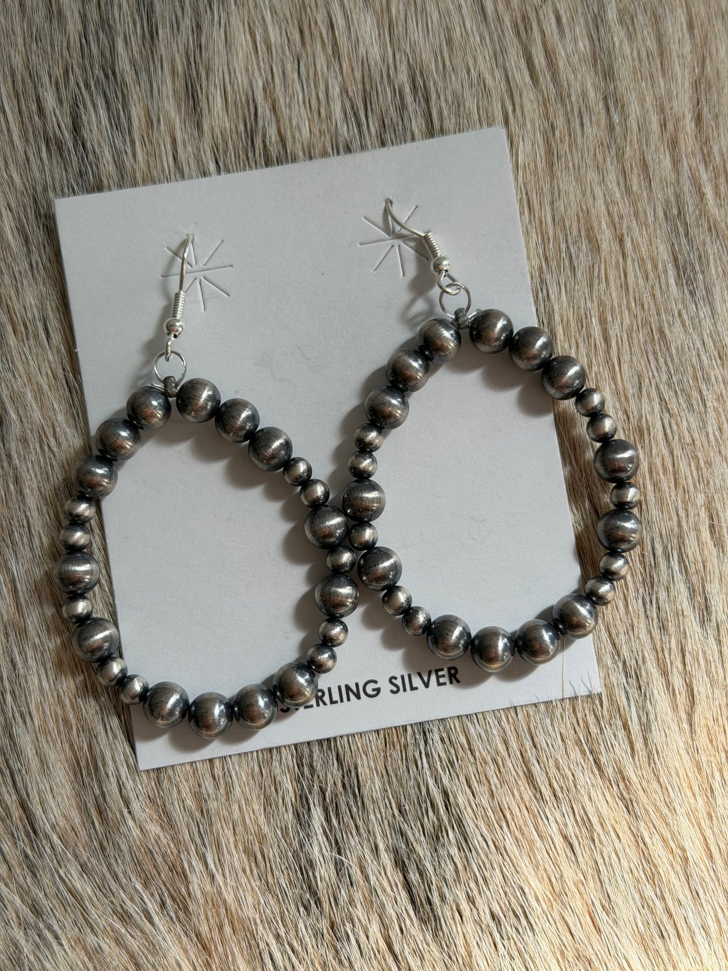 Sterling Pearl Hoop Earrings