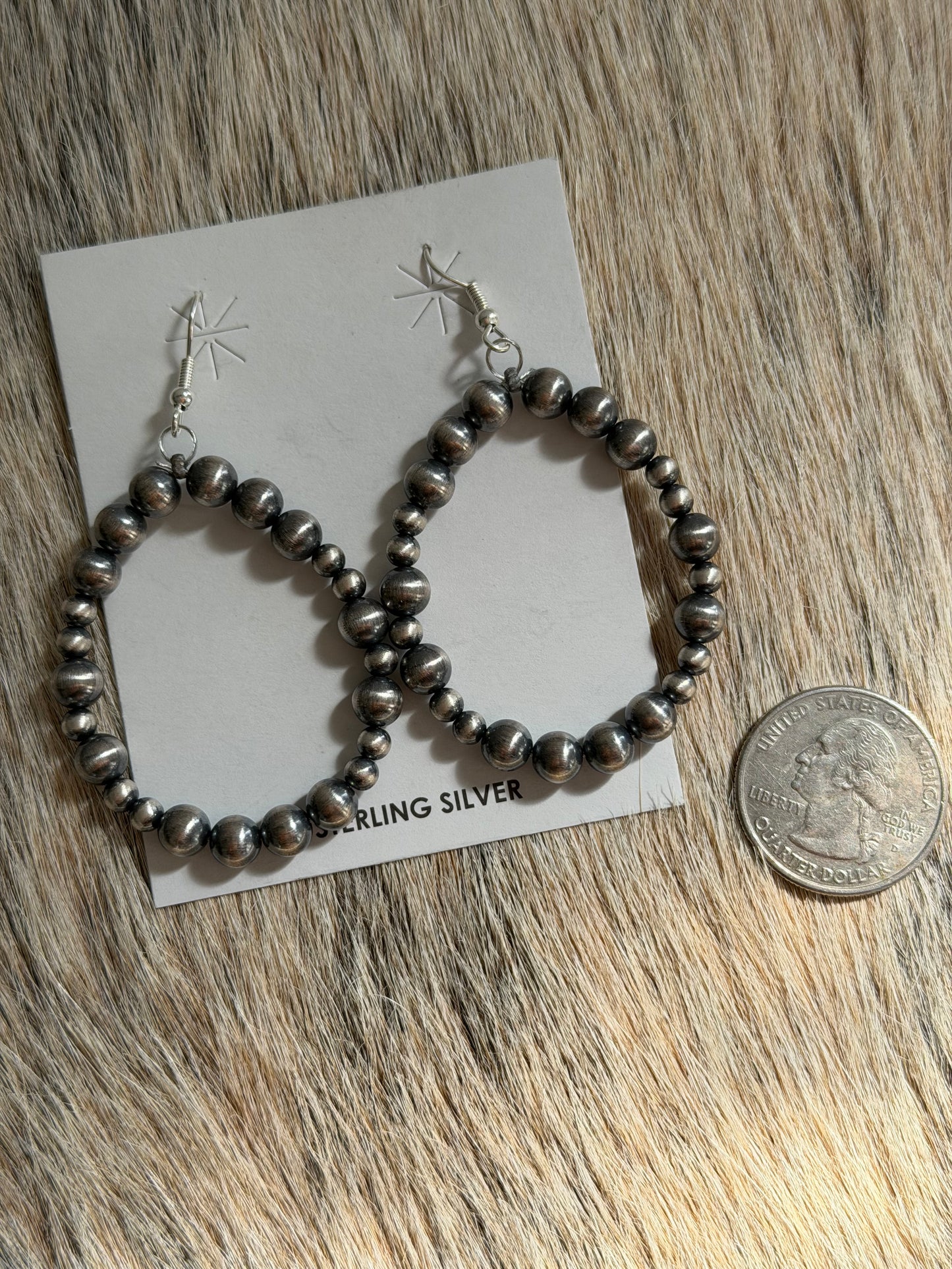 Sterling Pearl Hoop Earrings