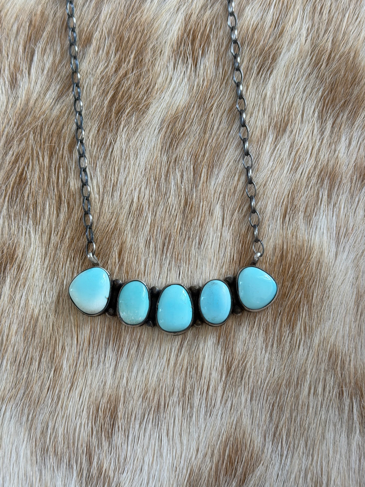 White Water Turquoise Cluster Necklace