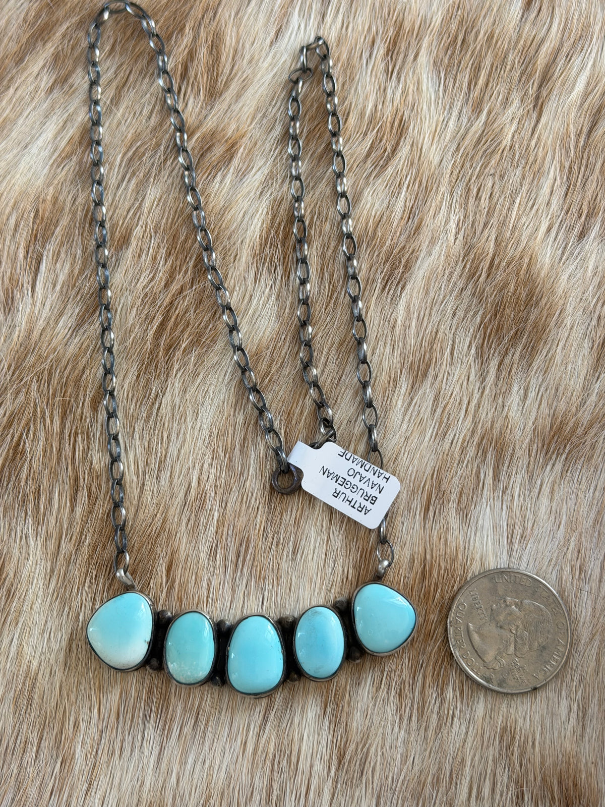 White Water Turquoise Cluster Necklace