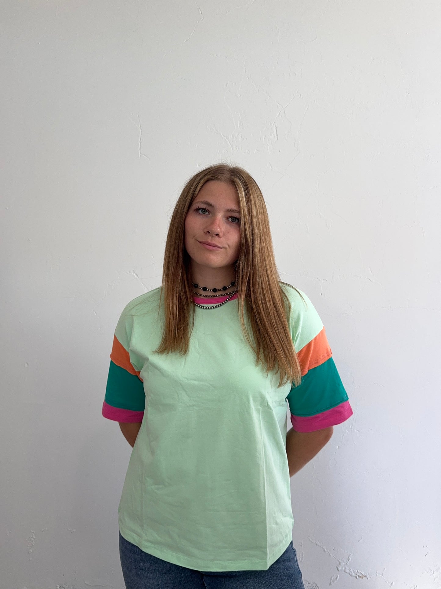Green Multicolor Short Sleeve Tee